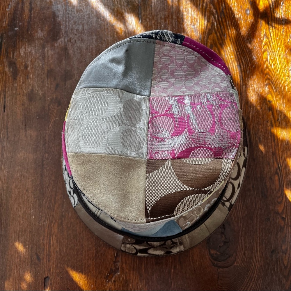 Coach Patchwork Logo & Leather Bucket Hat in Brown, Cream, Pink - Picture 4 of 9